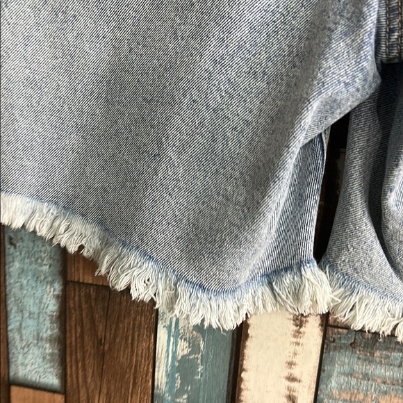 Wild Fable Light Blue Frayed Hem Jean Shorts - Picture 11 of 14
